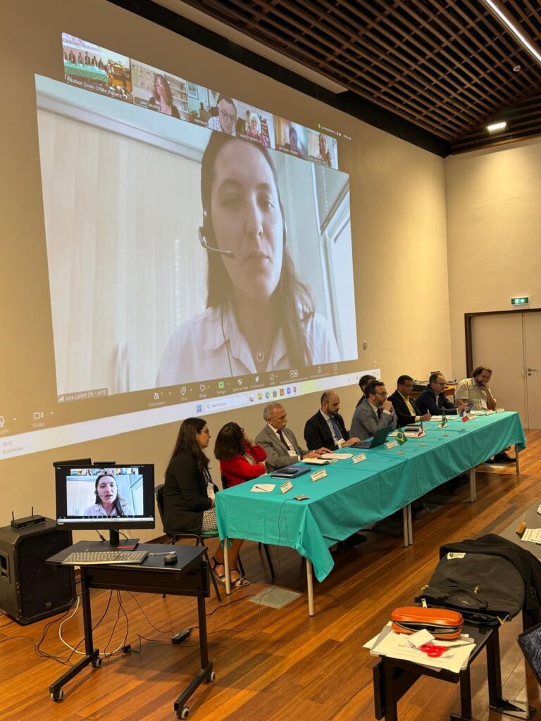 Membros do Conselho Binacional durante a sessão aberta em Cayenne.